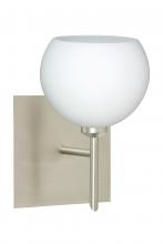 Besa Lighting 1SW-565807-SN-SQ - Besa Wall With SQ Canopy Palla 5 Satin Nickel Opal Matte 1x40W G9