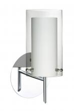 Besa Lighting 1SW-C44007-CR - Besa Pahu 4 Wall 1SW Clear/Opal Chrome 1x40W G9