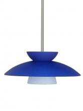 Besa Lighting 1TT-451323-SN - Besa Trilo 15 Stem Pendant Satin Nickel Blue Matte 1x75W Medium Base