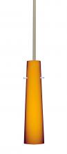 Besa Lighting 1TT-567480-SN - Besa Camino Stem Pendant Satin Nickel Amber Matte 1x40W Halogen