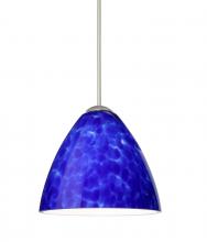 Besa Lighting 1XT-177986-LED-SN - Besa Pendant Mia Satin Nickel Blue Cloud 1x5W LED