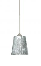 Besa Lighting 1XT-5125SF-SN - Besa Pendant Nico 4 Satin Nickel Stone Silver Foil 1x35W Halogen