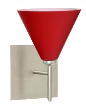 Besa Lighting 1SW-5121RM-SN-SQ - Besa Wall With Sq Canopy Kani Satin Nickel Ruby Matte 1x40W G9