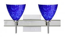 Besa Lighting 2SW-177986-CR-SQ - Besa Wall With SQ Canopy Mia Chrome Blue Cloud 2x40W G9