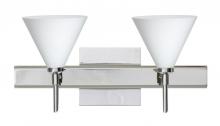 Besa Lighting 2SW-512107-CR-SQ - Besa Wall With Sq Canopy Kani Chrome Opal Matte 2x40W G9