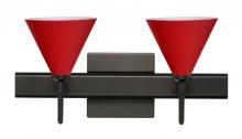 Besa Lighting 2SW-5121RM-BR-SQ - Besa Wall With Sq Canopy Kani Bronze Ruby Matte 2x40W G9