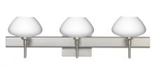 Besa Lighting 3SW-541007-SN-SQ - Besa Wall With SQ Canopy Peri Satin Nickel Opal Matte 3x40W G9