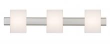 Besa Lighting 3SW-TITO07-LED-SN - Besa, Tito Vanity, Opal Matte, Satin Nickel Finish, 3x5W LED