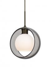 Besa Lighting J-MANASM-LED-BR - Besa Mana Pendant For Multiport Canopy, Smoke/Opal, Bronze Finish, 1x9W LED