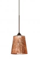 Besa Lighting XP-5125CF-BR - Besa Pendant Nico 4 Bronze Stone Copper Foil 1x35W Halogen