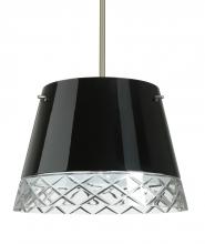 Besa Lighting 1KT-4340BC-SN - Besa Stem Pendant Amelia 15 Satin Nickel Black/Hand-Cut 3x100W A19