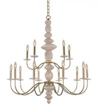 Kalco 304852CG - Carrara (10+5) Light 2 Tier Chandelier