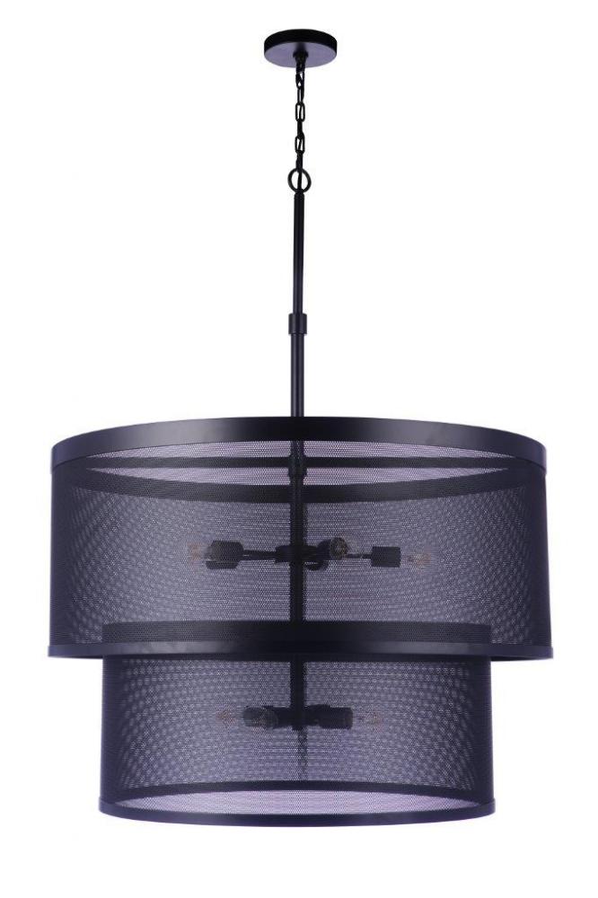 Mesh 9 Light Pendant in Flat Black