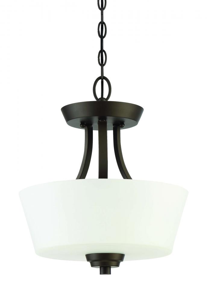 Grace 2 Light Convertible Semi Flush in Espresso