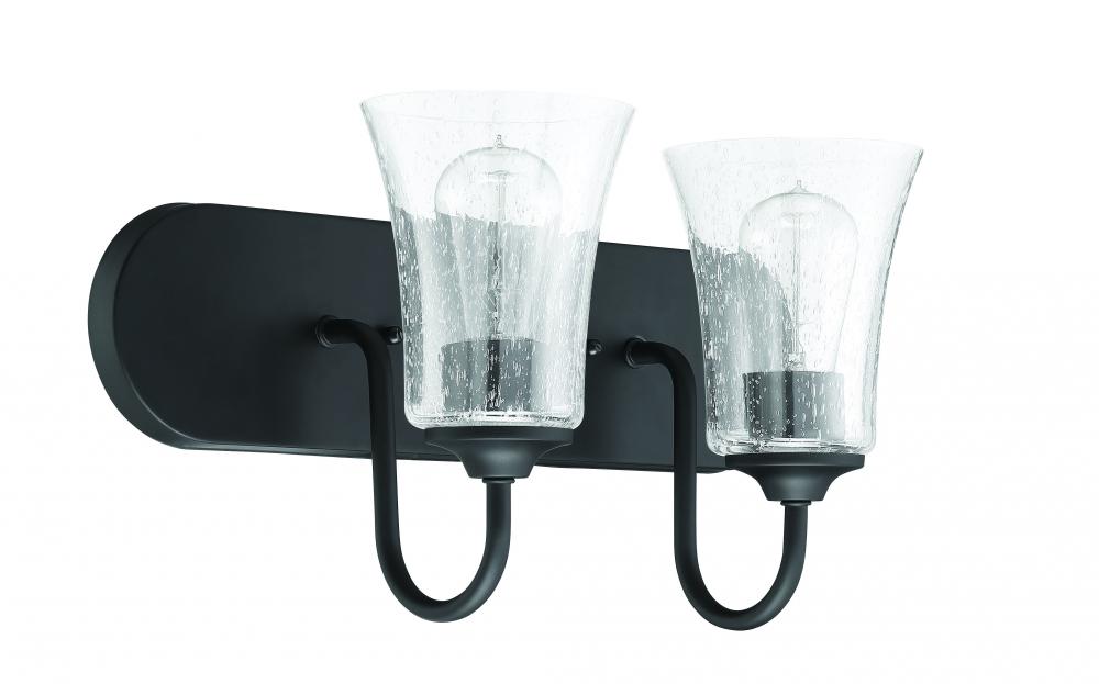 Gwyneth 2 Light Vanity in Flat Black