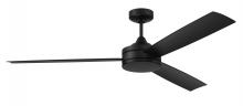 Craftmade INS62FB3 - 62" Inspo Indoor/Outdoor (Wet) in Flat Black w/ Flat Black Blades