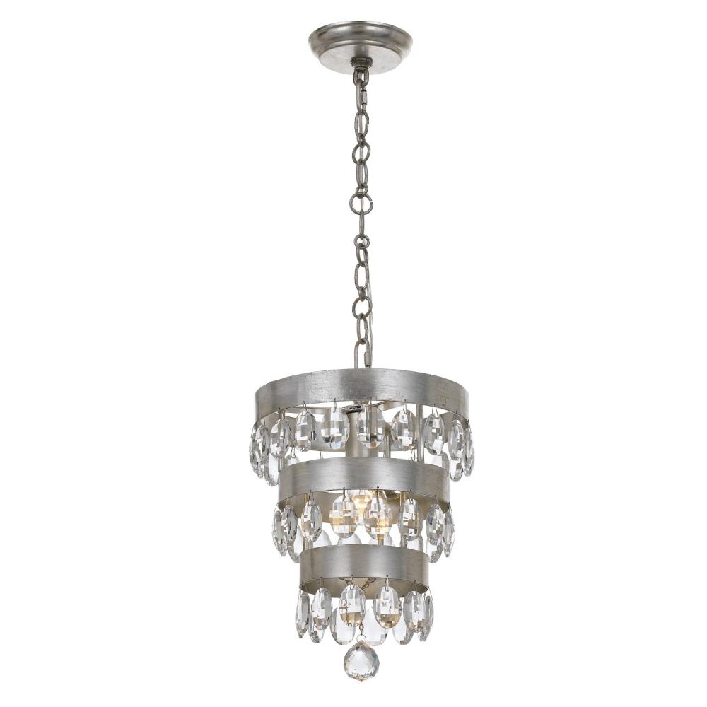 Perla 1 Light Antique Silver Mini Pendant