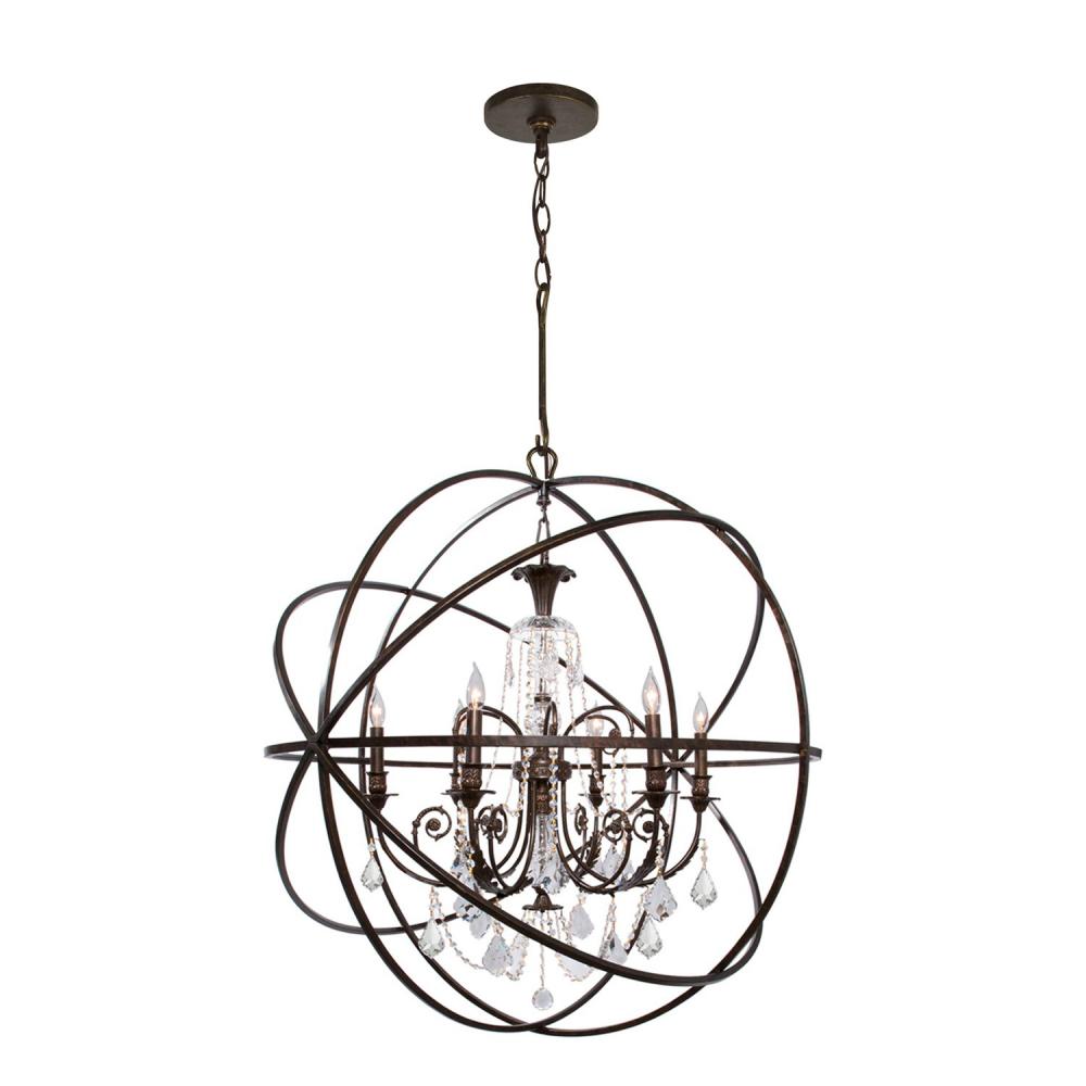 Solaris 6 Light English Bronze Chandelier