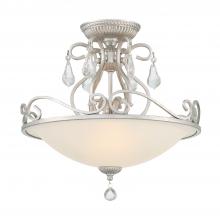 Crystorama 5010-OS-CL-S - Ashton 3 Light Swarovski Strass Crystal Olde Silver Semi Flush Mount