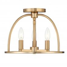 Crystorama ABB-3003-VG_CEILING - Abbott 3 Light Vibrant Gold Semi Flush Mount