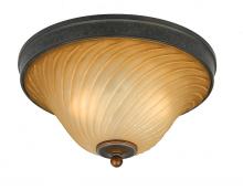 Quoizel GE1616SE - Three Light Twisted Amber Scavo Glass Bowl Flush Mount