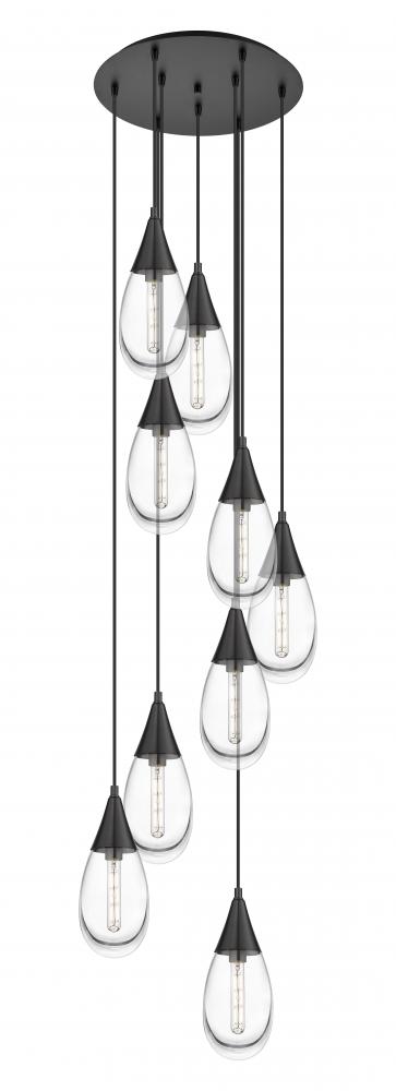 Malone - 9 Light - 20 inch - Matte Black - Multi Pendant