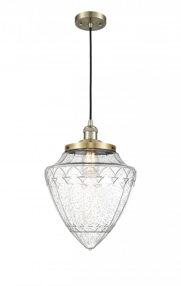 Bullet - 1 Light - 12 inch - Antique Brass - Cord hung - Mini Pendant