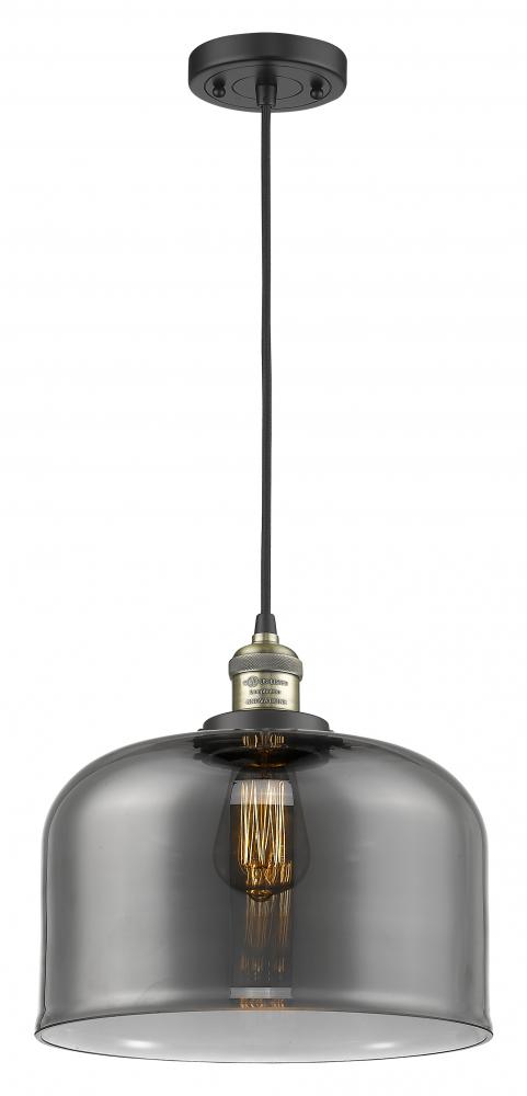 Bell - 1 Light - 12 inch - Black Antique Brass - Cord hung - Mini Pendant