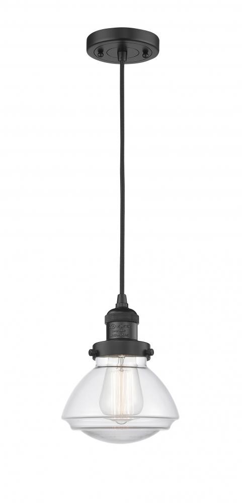 Olean - 1 Light - 7 inch - Matte Black - Cord hung - Mini Pendant