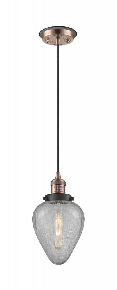 Geneseo - 1 Light - 7 inch - Antique Copper - Cord hung - Mini Pendant