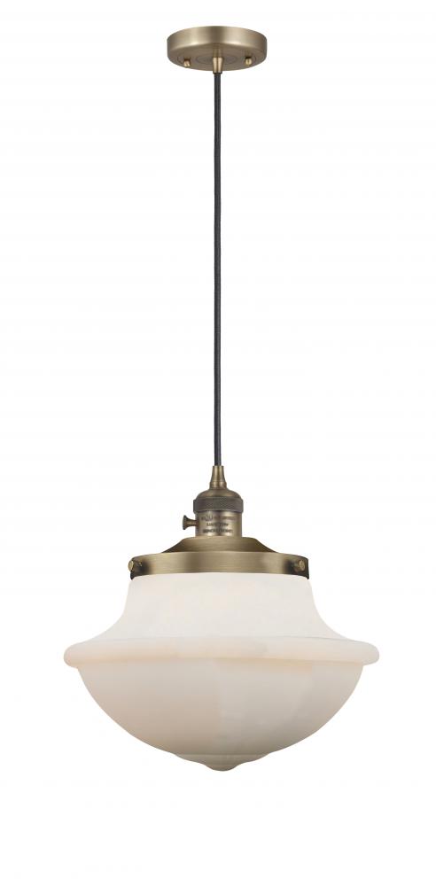 Oxford - 1 Light - 12 inch - Brushed Brass - Cord hung - Mini Pendant