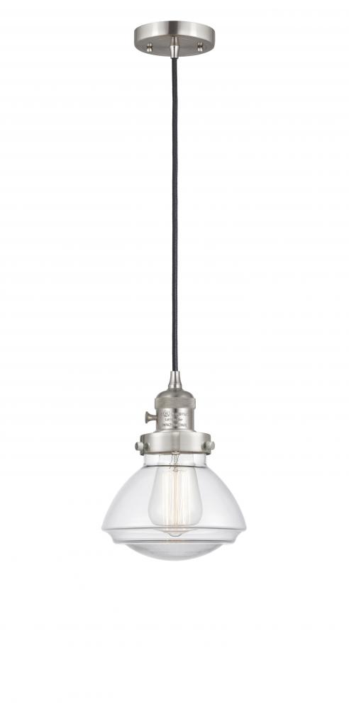 Olean - 1 Light - 7 inch - Brushed Satin Nickel - Cord hung - Mini Pendant