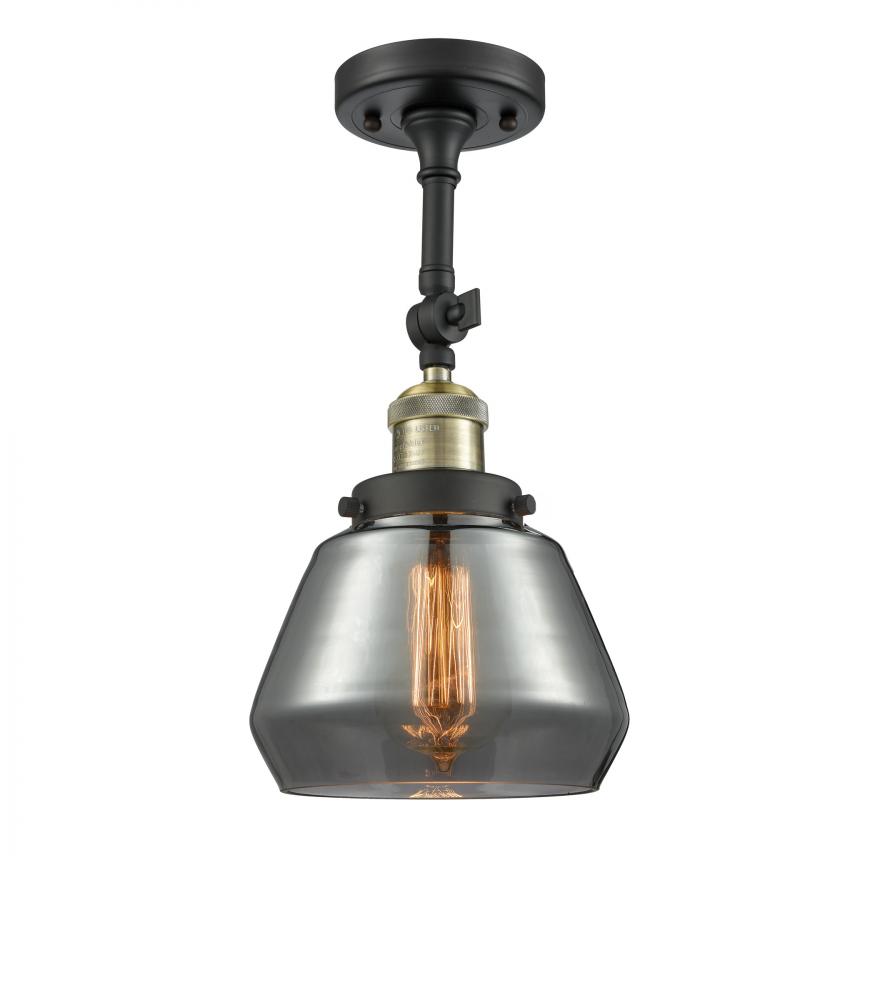 Fulton - 1 Light - 7 inch - Black Antique Brass - Semi-Flush Mount