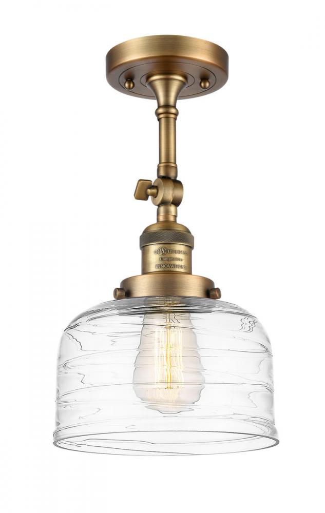 Bell - 1 Light - 8 inch - Brushed Brass - Semi-Flush Mount