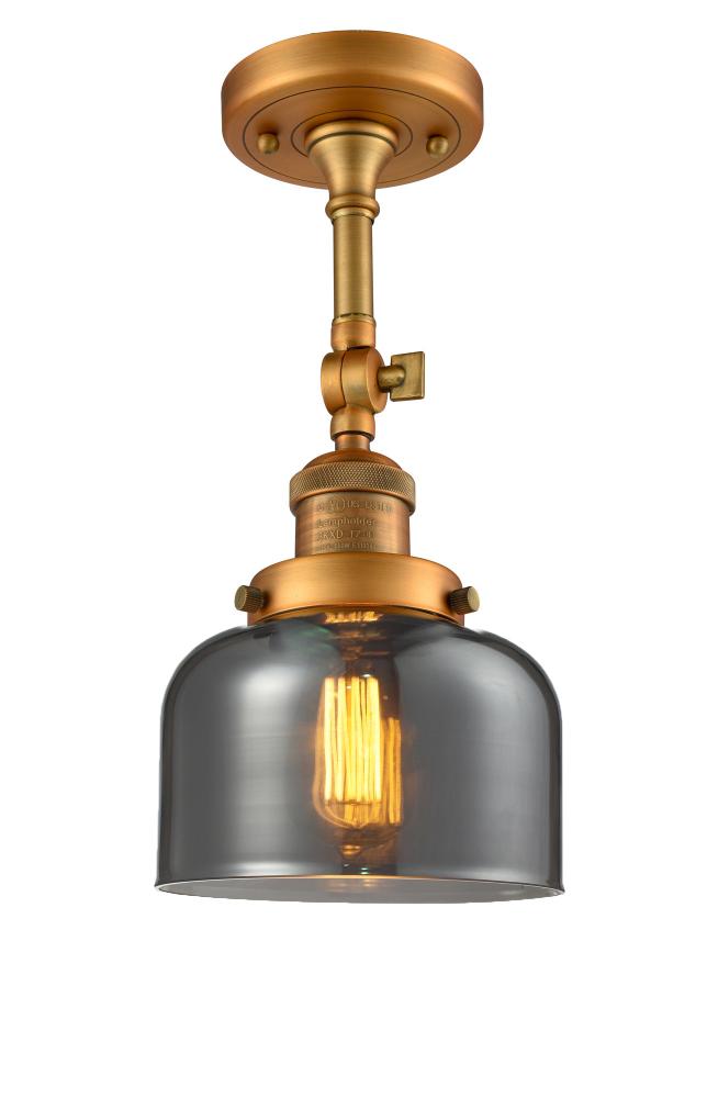 Bell - 1 Light - 8 inch - Brushed Brass - Semi-Flush Mount