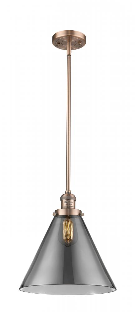 Cone - 1 Light - 12 inch - Antique Copper - Stem Hung - Mini Pendant