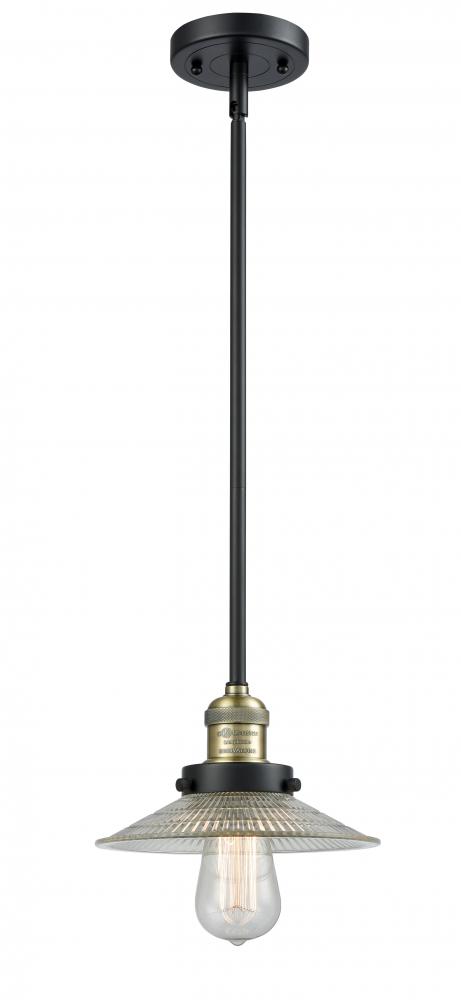 Halophane - 1 Light - 9 inch - Black Antique Brass - Stem Hung - Mini Pendant