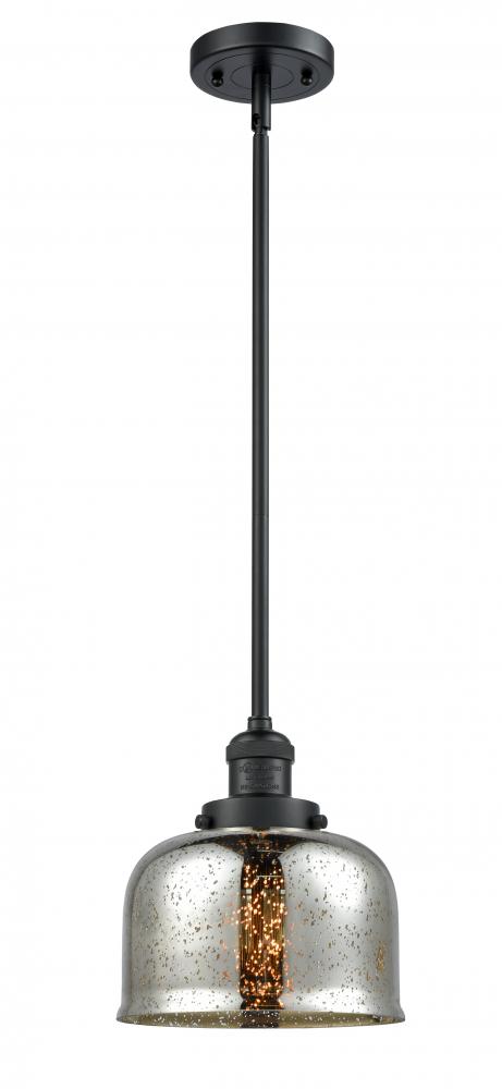 Bell - 1 Light - 8 inch - Matte Black - Stem Hung - Mini Pendant