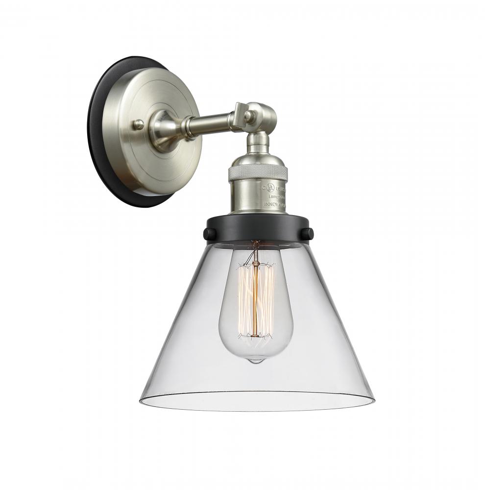 Cone - 1 Light - 8 inch - Brushed Satin Nickel - Sconce