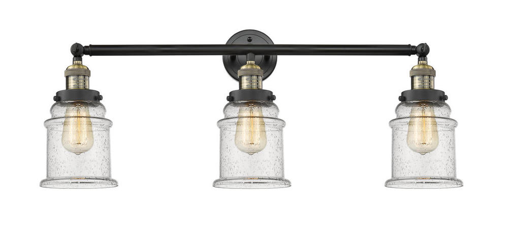 Canton - 3 Light - 30 inch - Black Antique Brass - Bath Vanity Light