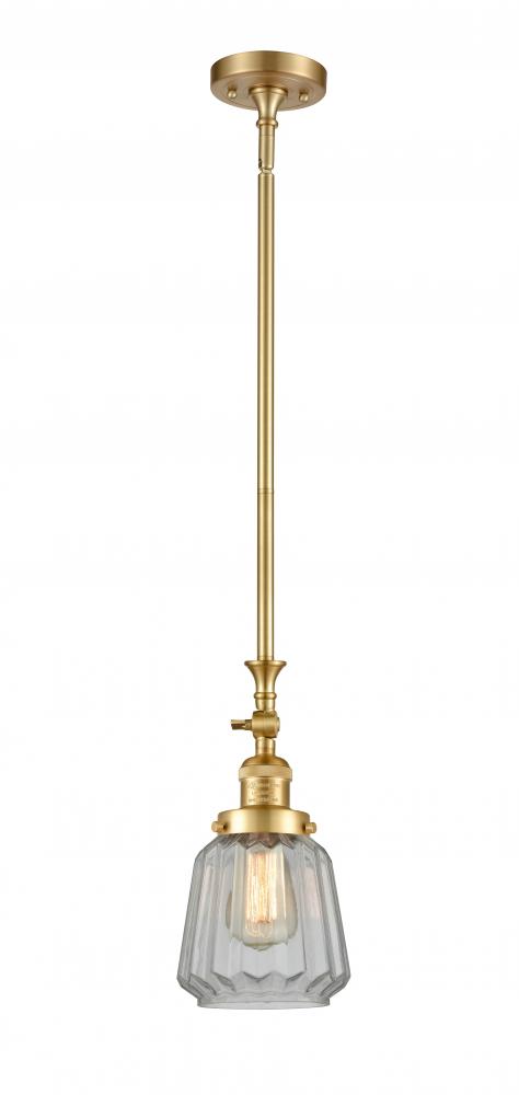 Chatham - 1 Light - 7 inch - Satin Gold - Stem Hung - Mini Pendant