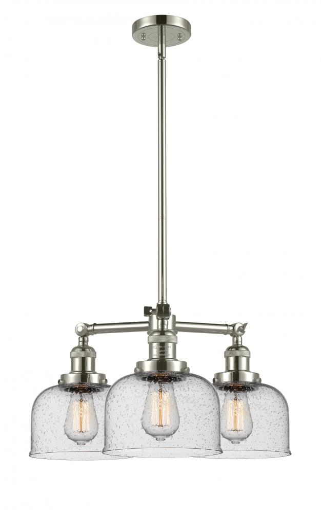 Bell - 3 Light - 22 inch - Polished Nickel - Stem Hung - Chandelier