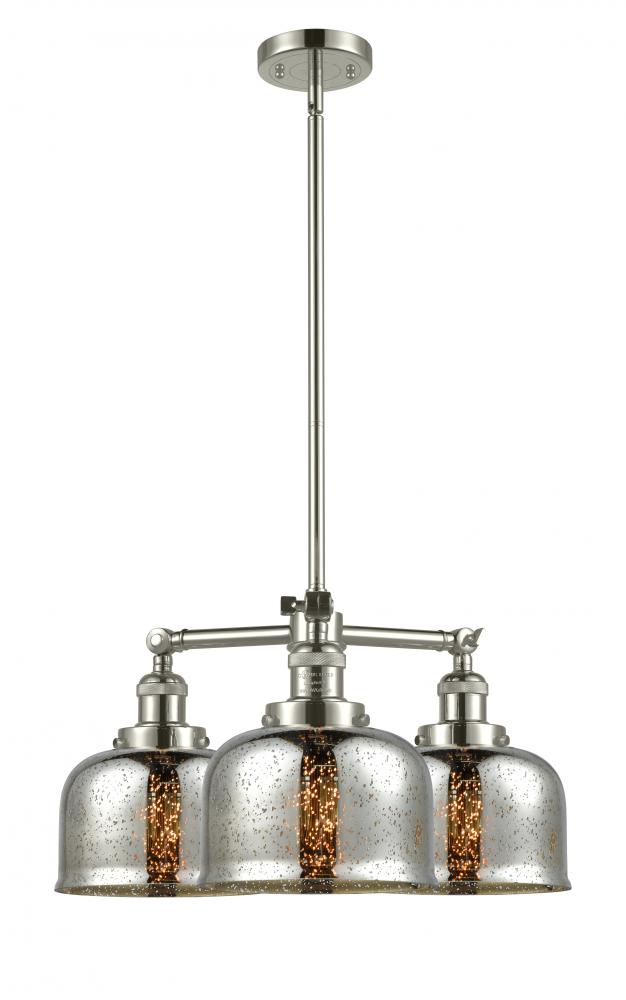 Bell - 3 Light - 22 inch - Polished Nickel - Stem Hung - Chandelier