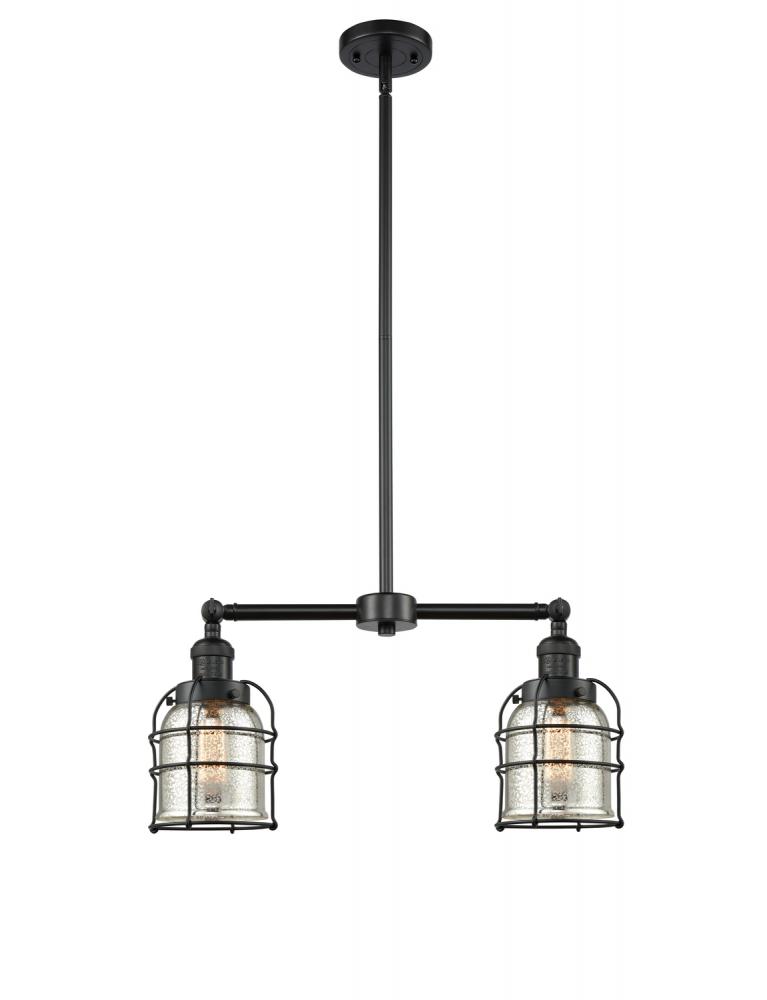 Bell Cage - 2 Light - 21 inch - Matte Black - Stem Hung - Island Light