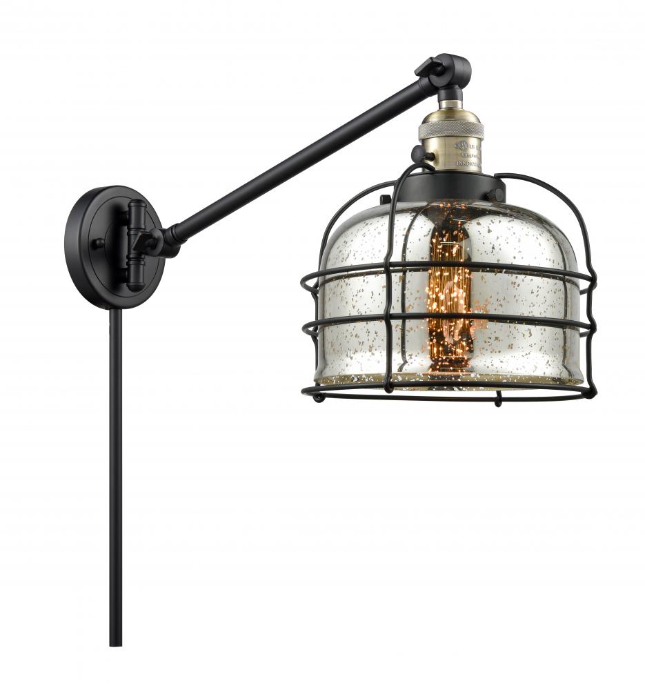 Bell Cage - 1 Light - 8 inch - Black Antique Brass - Swing Arm