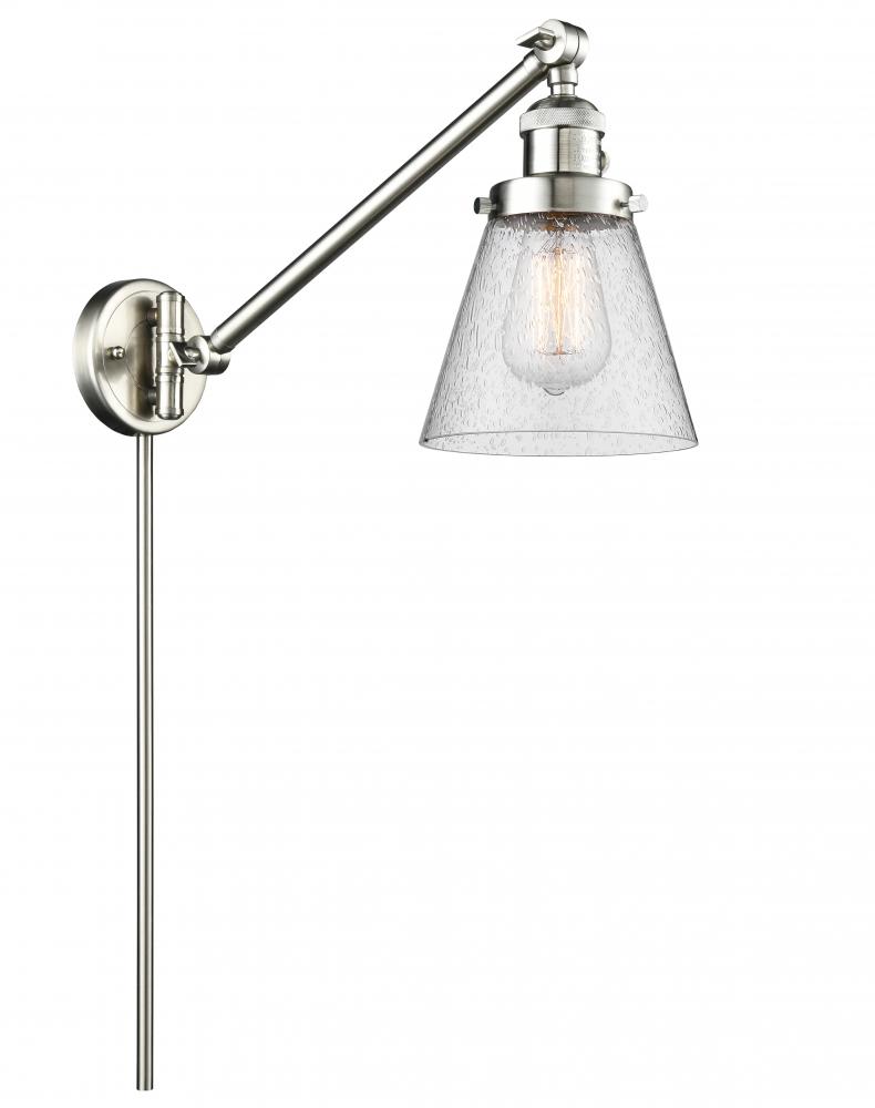 Cone - 1 Light - 8 inch - Brushed Satin Nickel - Swing Arm