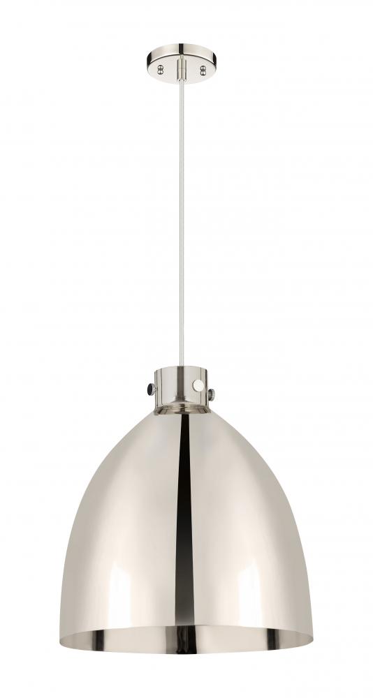 Newton Bell - 1 Light - 18 inch - Polished Nickel - Cord hung - Pendant