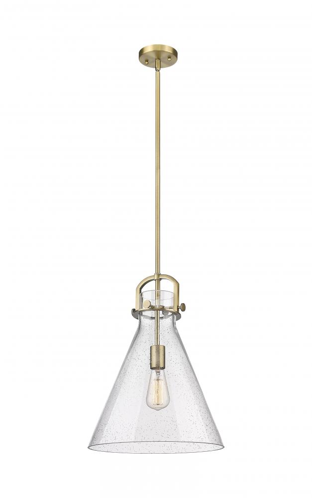 Newton Cone - 1 Light - 14 inch - Brushed Brass - Pendant