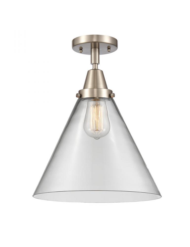 Cone - 1 Light - 12 inch - Brushed Satin Nickel - Flush Mount