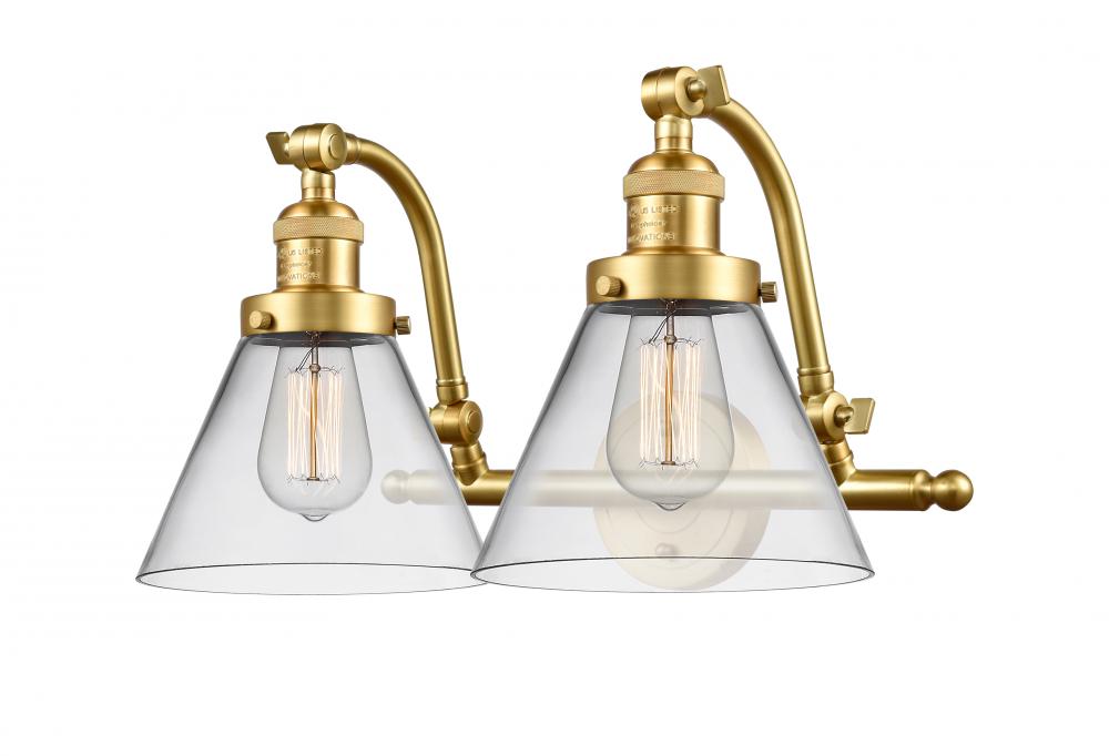 Cone - 2 Light - 18 inch - Satin Gold - Bath Vanity Light